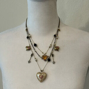 Betsey Johnson Valentines Day Y2K layered necklace